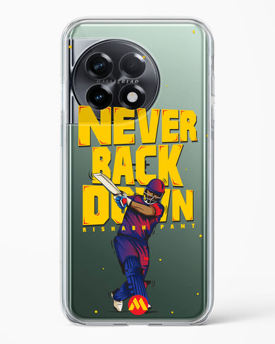 Rishabh Pant Never Back Down Crystal Clear Transparent Case-(OnePlus)