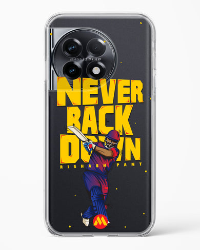 Rishabh Pant Never Back Down Crystal Clear Transparent Case-(OnePlus)