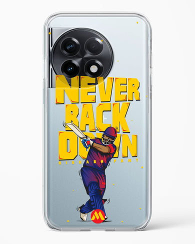 Rishabh Pant Never Back Down Crystal Clear Transparent Case-(OnePlus)