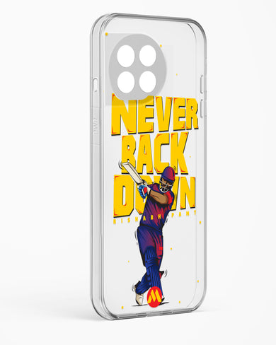 Rishabh Pant Never Back Down Crystal Clear Transparent Case-(OnePlus)