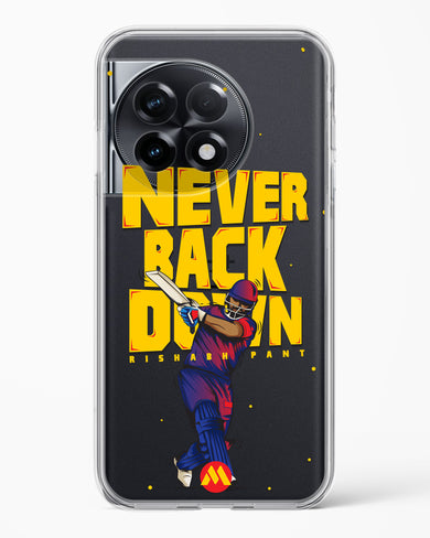 Rishabh Pant Never Back Down Crystal Clear Transparent Case-(OnePlus)