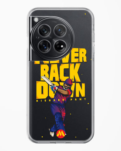 Rishabh Pant Never Back Down Crystal Clear Transparent Case-(OnePlus)