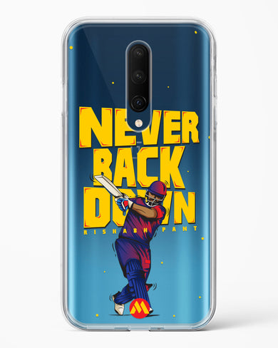 Rishabh Pant Never Back Down Crystal Clear Transparent Case-(OnePlus)