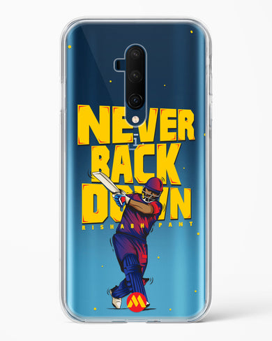 Rishabh Pant Never Back Down Crystal Clear Transparent Case-(OnePlus)