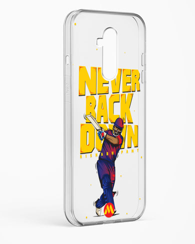 Rishabh Pant Never Back Down Crystal Clear Transparent Case-(OnePlus)