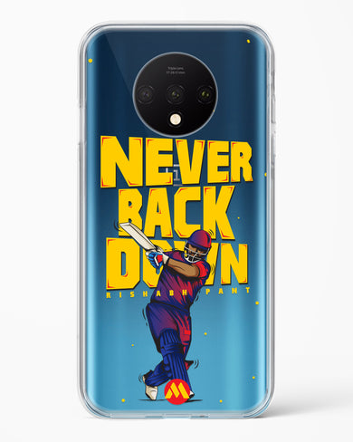 Rishabh Pant Never Back Down Crystal Clear Transparent Case-(OnePlus)