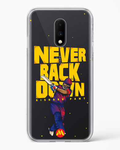 Rishabh Pant Never Back Down Crystal Clear Transparent Case-(OnePlus)