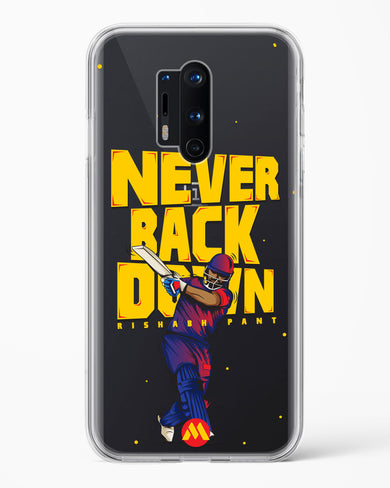 Rishabh Pant Never Back Down Crystal Clear Transparent Case-(OnePlus)