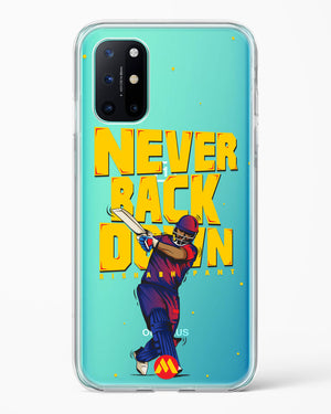 Rishabh Pant Never Back Down Crystal Clear Transparent Case-(OnePlus)