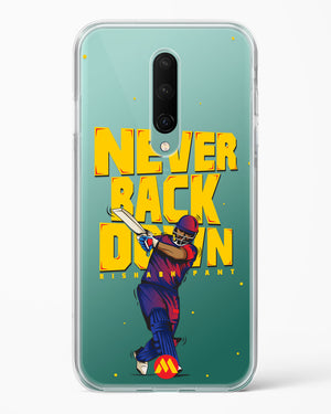 Rishabh Pant Never Back Down Crystal Clear Transparent Case-(OnePlus)