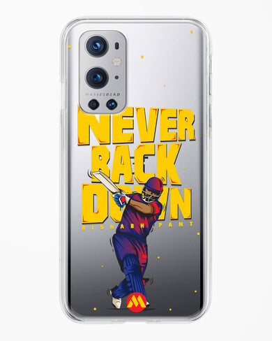 Rishabh Pant Never Back Down Crystal Clear Transparent Case-(OnePlus)