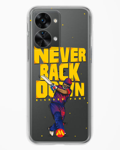 Rishabh Pant Never Back Down Crystal Clear Transparent Case-(OnePlus)