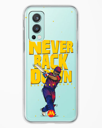 Rishabh Pant Never Back Down Crystal Clear Transparent Case-(OnePlus)