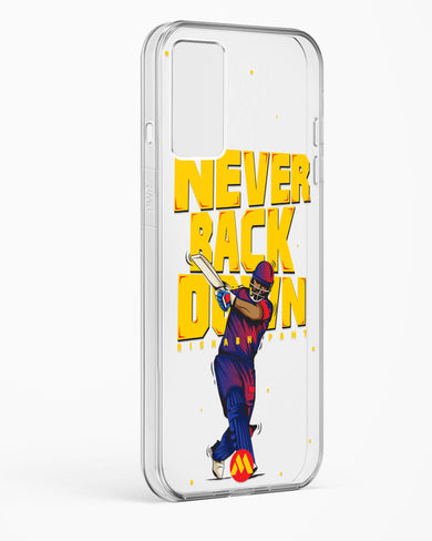 Rishabh Pant Never Back Down Crystal Clear Transparent Case-(OnePlus)