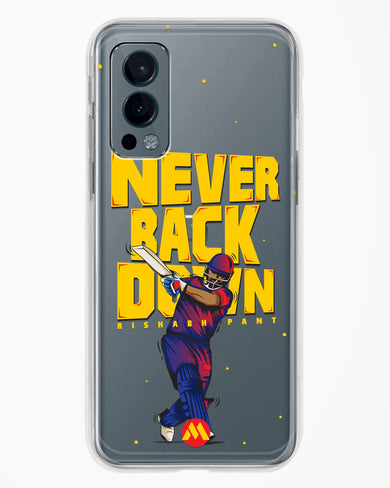 Rishabh Pant Never Back Down Crystal Clear Transparent Case-(OnePlus)