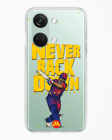 Rishabh Pant Never Back Down Crystal Clear Transparent Case-(OnePlus)