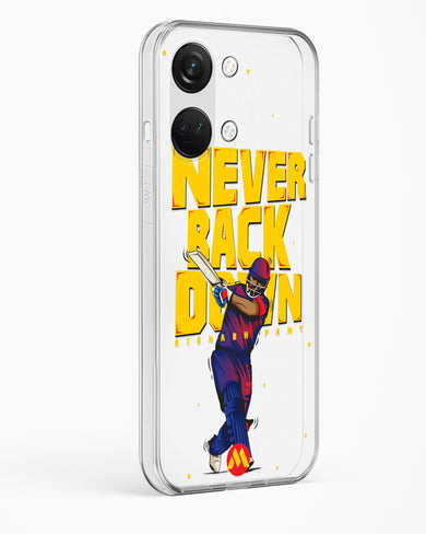 Rishabh Pant Never Back Down Crystal Clear Transparent Case-(OnePlus)