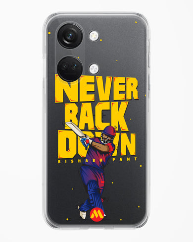 Rishabh Pant Never Back Down Crystal Clear Transparent Case-(OnePlus)