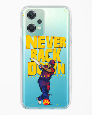 Rishabh Pant Never Back Down Crystal Clear Transparent Case-(OnePlus)