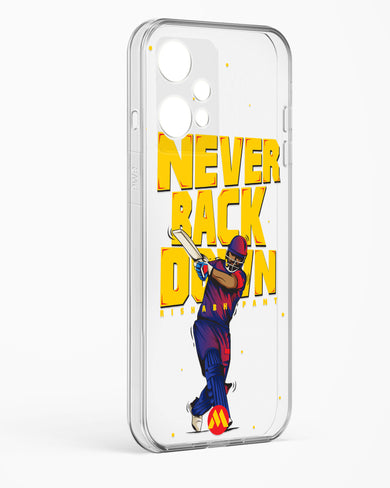 Rishabh Pant Never Back Down Crystal Clear Transparent Case-(OnePlus)