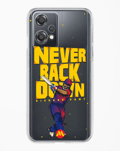 Rishabh Pant Never Back Down Crystal Clear Transparent Case-(OnePlus)