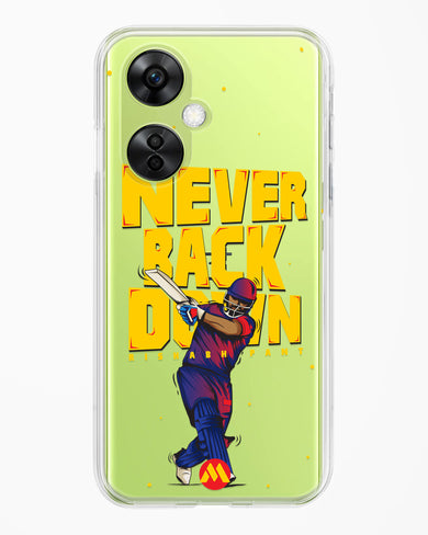 Rishabh Pant Never Back Down Crystal Clear Transparent Case-(OnePlus)