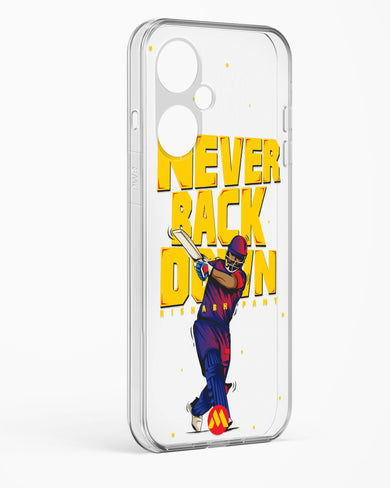 Rishabh Pant Never Back Down Crystal Clear Transparent Case-(OnePlus)