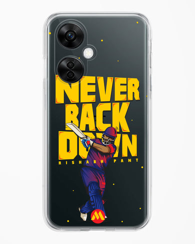 Rishabh Pant Never Back Down Crystal Clear Transparent Case-(OnePlus)