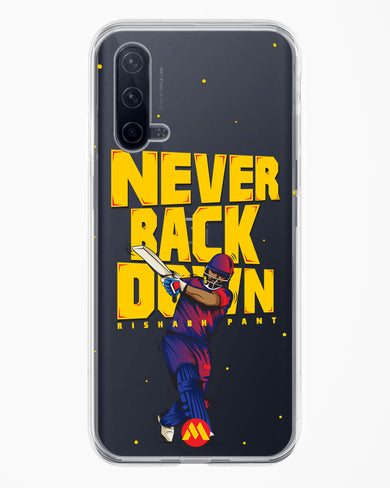 Rishabh Pant Never Back Down Crystal Clear Transparent Case-(OnePlus)