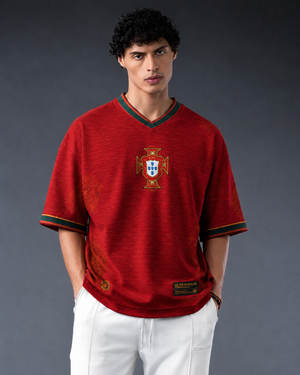 Portugal Inspired Jersey | V-Neck Oversized T-Shirt