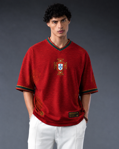 Portugal Inspired Jersey | V-Neck Oversized T-Shirt