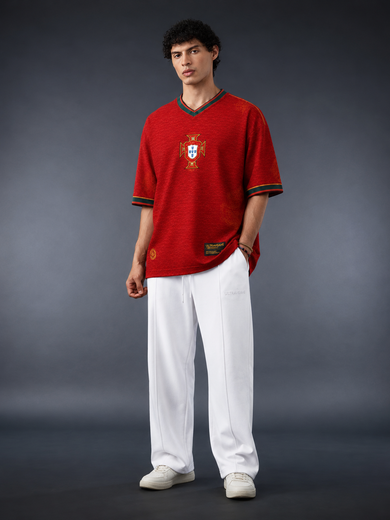 Portugal Inspired Jersey | V-Neck Oversized T-Shirt