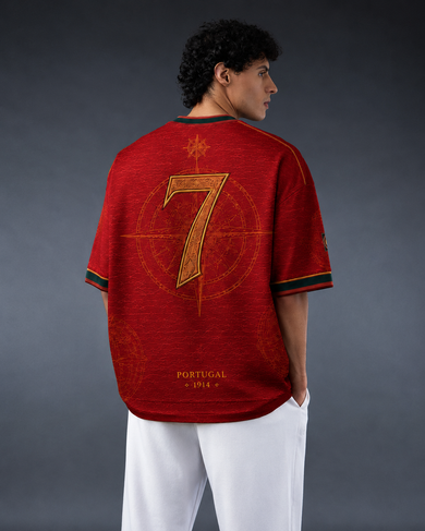 Portugal Inspired Jersey | V-Neck Oversized T-Shirt