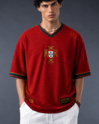 Portugal Inspired Jersey | V-Neck Oversized T-Shirt