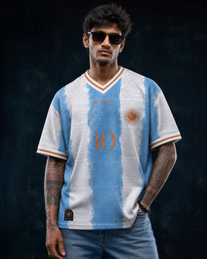 GOAT Argentina Jersey | V-Neck Oversized T-Shirt