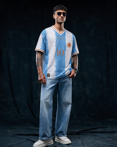 GOAT Argentina Jersey | V-Neck Oversized T-Shirt