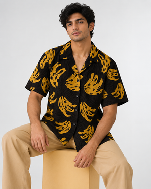 Golden Banana Wave Men Shirt