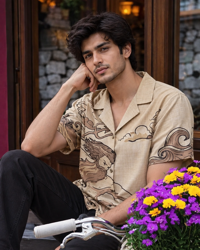 Poseidon’s Wrath Men Linen Shirt