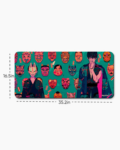 Oni Masks for the Warrior Desk Mat
