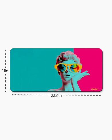 Hip Glasses in Neon Hues Desk-Mat