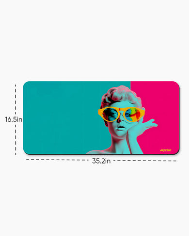 Hip Glasses in Neon Hues Desk-Mat