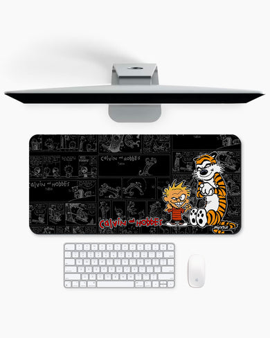 Calvin and Hobbes-Comic Panels Desk-Mat