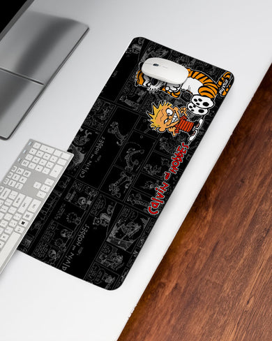 Calvin and Hobbes-Comic Panels Desk-Mat