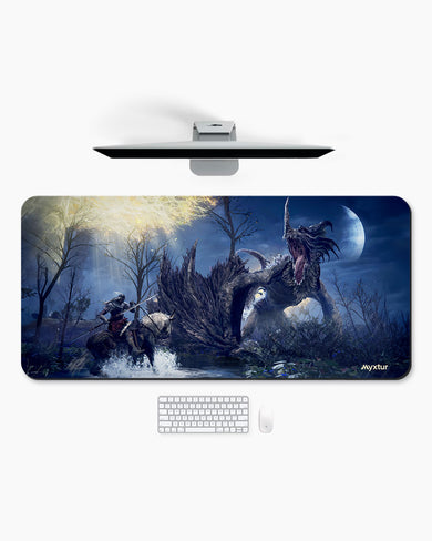 Elden Ring-Confronting Dragon Agheel Desk-Mat