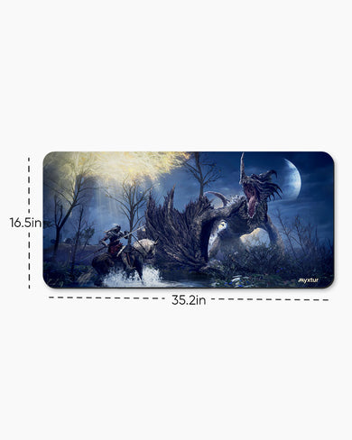 Elden Ring-Confronting Dragon Agheel Desk-Mat