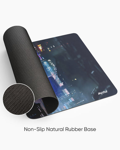 Last Samurai in a Cyberpunk World Desk Mat