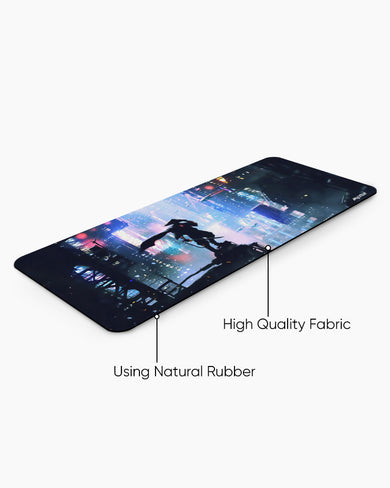 Last Samurai in a Cyberpunk World Desk Mat