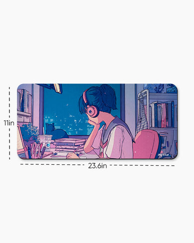 Lofi Anime School Girl Desk-Mat