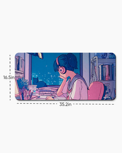 Lofi Anime School Girl Desk-Mat