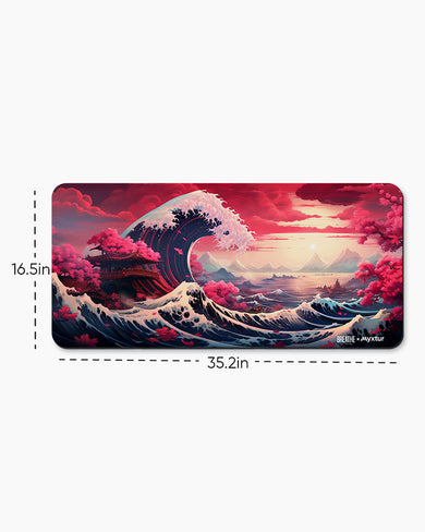 Great Wave Rising [BREATHE] Desk Mat